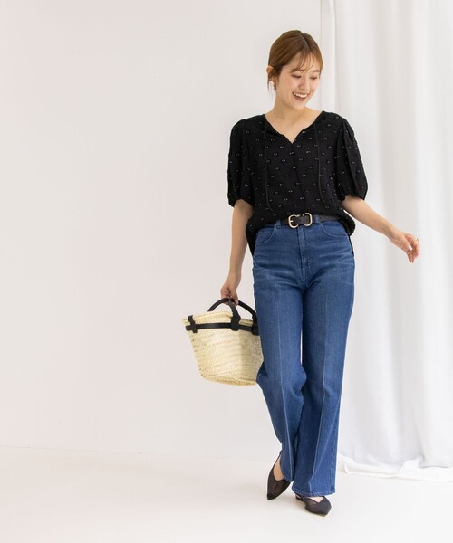 NOLLEY’S Sophi(ノーリーズソフィ)の「ドットラメカットジャガード2WAYブラウス(シャツ/ブラウス・レディース・ベージュ系その他3/ブラック系その他3・38)」の14枚目の写真