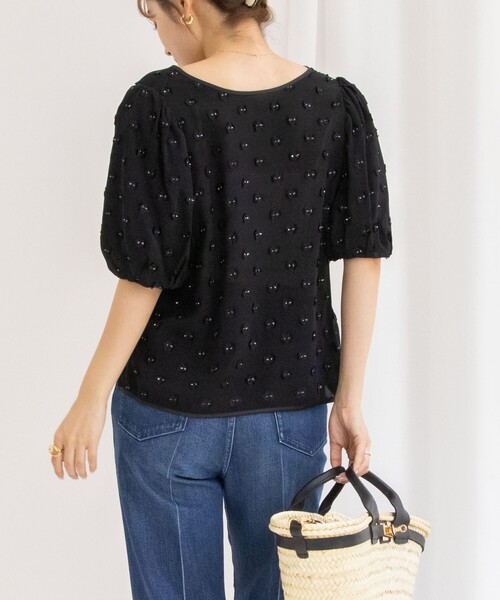 NOLLEY’S Sophi(ノーリーズソフィ)の「ドットラメカットジャガード2WAYブラウス(シャツ/ブラウス・レディース・ベージュ系その他3/ブラック系その他3・38)」の15枚目の写真