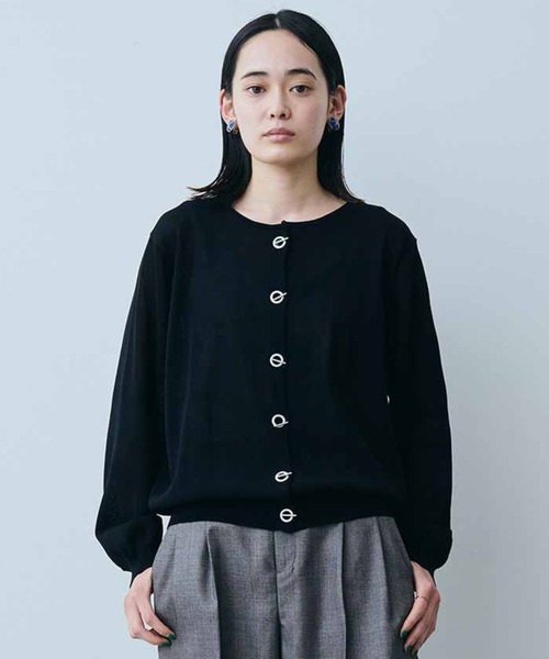 MEDE19F(メデジュウキュウ)の「MEDE19F マンテルボタンのUVカーディガン(カーディガン/ボレロ・レディース・ブラック/イエロー/ブルー・MEDIUM/LARGE)」の1枚目の写真