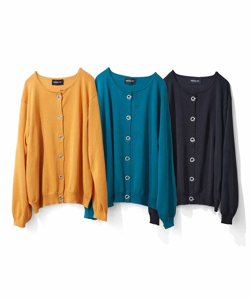 MEDE19F(メデジュウキュウ)の「MEDE19F マンテルボタンのUVカーディガン(カーディガン/ボレロ・レディース・ブラック/イエロー/ブルー・MEDIUM/LARGE)」の13枚目の写真