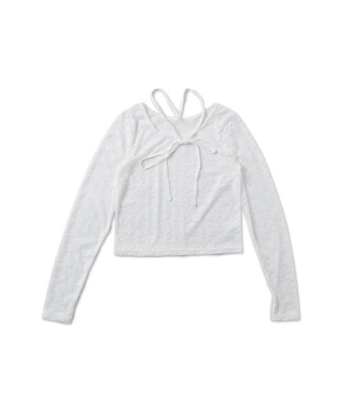 WEGO(ウィゴー)の「WEGO/チョーカーリボン付きレースロンT(Tシャツ/カットソー・レディース・ブラック/ホワイト・FREE)」の15枚目の写真