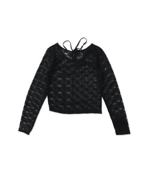 WEGO(ウィゴー)の「WEGO/チョーカーリボン付きレースロンT(Tシャツ/カットソー・レディース・ブラック/ホワイト・FREE)」の17枚目の写真