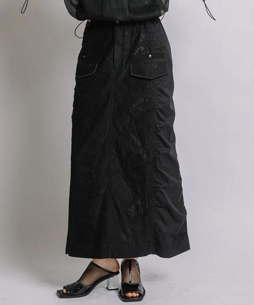 AULA AILA（アウラアイラ）の「AULA AILA/アウラアイラ/LACE COMBINATION STRAIGHT SKIRT（スカート・レディース・ブラック/ホワイト系2・0/1）」の5枚目の写真