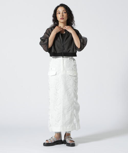 AULA AILA（アウラアイラ）の「AULA AILA/アウラアイラ/LACE COMBINATION STRAIGHT SKIRT（スカート・レディース・ブラック/ホワイト系2・0/1）」の16枚目の写真