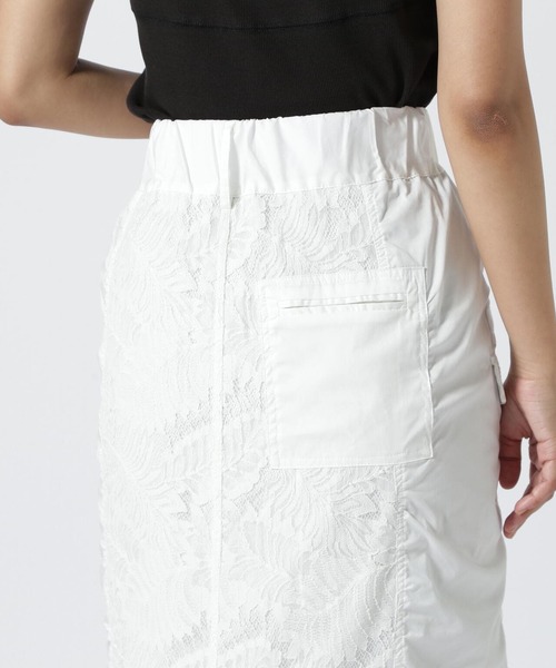 AULA AILA（アウラアイラ）の「AULA AILA/アウラアイラ/LACE COMBINATION STRAIGHT SKIRT（スカート・レディース・ブラック/ホワイト系2・0/1）」の22枚目の写真