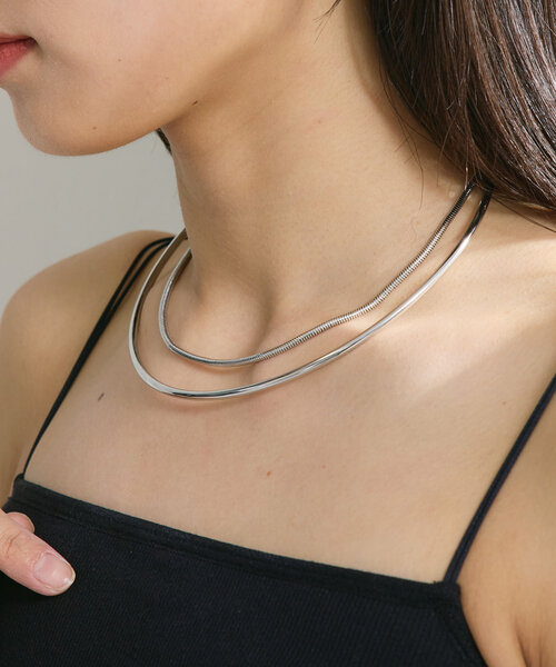 Kastane（カスタネ）の「【fiw.】チェーンチョーカー（ネックレス・レディース・シルバー/ゴールド・FREE）」の2枚目の写真