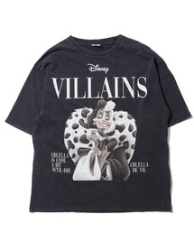 【Disney VILLAINS】マガジンプリントTシャツ / ヴィンテージライクロックT