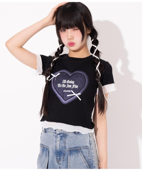 ANAP GiRL（アナップガール）の「ハート×リボンチュールデザイン 