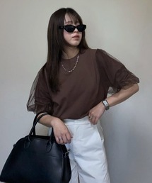 VENCEEXCHANGE | チュールスリーブTシャツ(Tシャツ/カットソー)