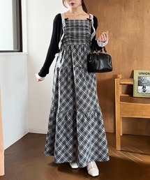 one after another NICE CLAUP | ヘアクリップリボン付き/ティアードキャミワンピース(ワンピース)