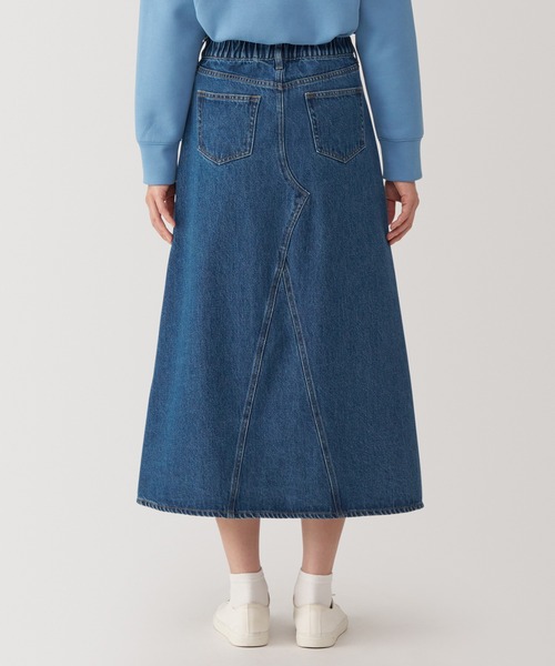 無印良品（ムジルシリョウヒン）の「婦人　木の実から作ったカポック混　デニムＡラインスカート（デニムスカート・レディース・ライトブルー/ダークネイビー・S/M/L/XL）」の6枚目の写真