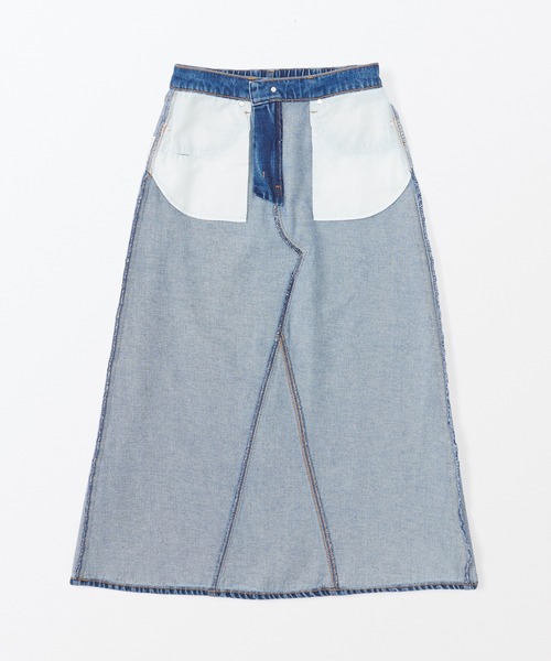 無印良品（ムジルシリョウヒン）の「婦人　木の実から作ったカポック混　デニムＡラインスカート（デニムスカート・レディース・ライトブルー/ダークネイビー・S/M/L/XL）」の10枚目の写真