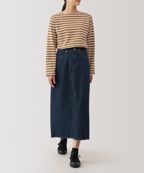 無印良品（ムジルシリョウヒン）の「婦人　木の実から作ったカポック混　デニムＡラインスカート（デニムスカート・レディース・ライトブルー/ダークネイビー・S/M/L/XL）」の13枚目の写真