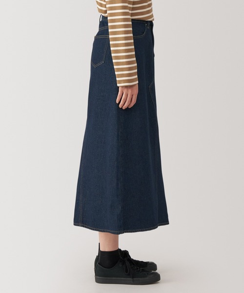 無印良品（ムジルシリョウヒン）の「婦人　木の実から作ったカポック混　デニムＡラインスカート（デニムスカート・レディース・ライトブルー/ダークネイビー・S/M/L/XL）」の14枚目の写真