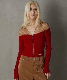 PRANK PROJECT | 【24AUTUMN PRE ORDER】チュールトリムニットボディスーツ / Tulle Trim Knit Bodysuit(ニット/セーター)