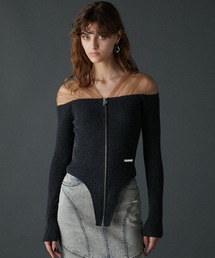 PRANK PROJECT | チュールトリムニットボディスーツ / Tulle Trim Knit Bodysuit(ニット/セーター)
