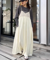 CIAOPANIC TYPY | 2WAYフェザー切替ナイロンキャミワンピース(ワンピース)