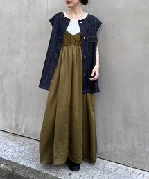 CIAOPANIC TYPY | 2WAYフェザー切替ナイロンキャミワンピース(ワンピース)