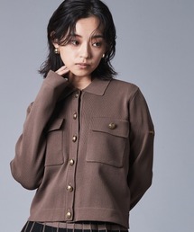 衿付ニットカーディガン ＜大きいサイズ有＞シックスタイルゴルフ　