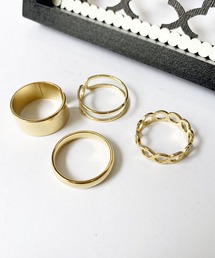 ♪ 4ピース セット ♪ シンプル デザイン セット リング