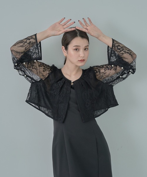 earth music&ecology(アースミュージックアンドエコロジー)の「SET2点レースブラウス付きナローワンピース(ワンピース・レディース・グレイッシュブルー/ブラック・M/S)」の11枚目の写真
