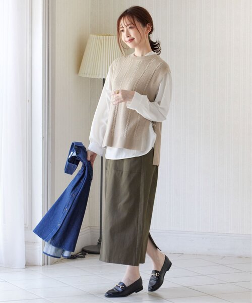 ikka(イッカ)の「【雑誌InRed10月号掲載】サイドリボンニットベスト(ベスト・レディース・チャコールグレー/ベージュ/ネイビー/マスタード・M/L/S)」の16枚目の写真