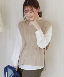 ikka | サイドリボンニットベスト(ベスト)