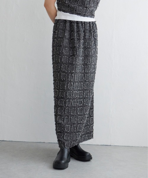 notch.(ノッチ)の「フリンジチェックスカート(スカート・レディース・ブラウン/ブラック・M/TM)」の1枚目の写真