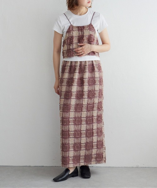 notch.(ノッチ)の「フリンジチェックスカート(スカート・レディース・ブラウン/ブラック・M/TM)」の8枚目の写真