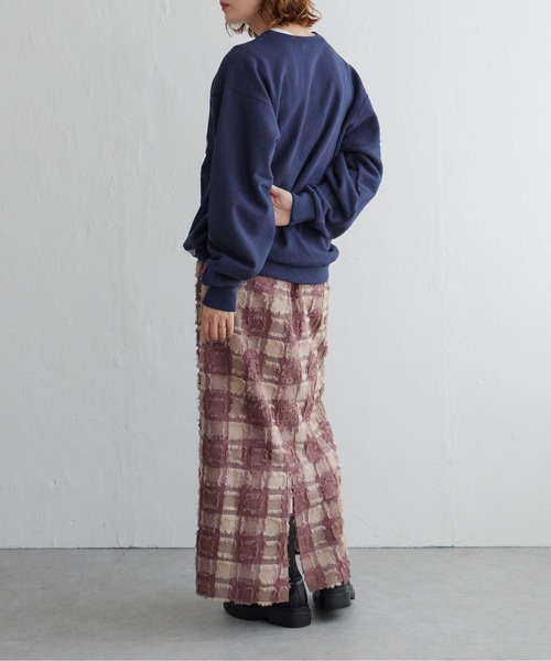 notch.(ノッチ)の「フリンジチェックスカート(スカート・レディース・ブラウン/ブラック・M/TM)」の4枚目の写真