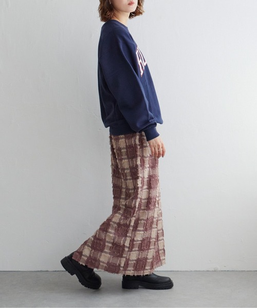 notch.(ノッチ)の「フリンジチェックスカート(スカート・レディース・ブラウン/ブラック・M/TM)」の3枚目の写真