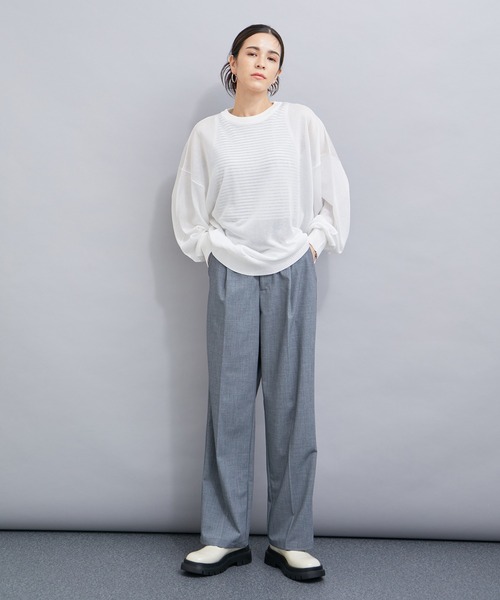le cercle ADAM ET ROPE'(ルセルクルアダムエロペ)の「シアーオーバーニット(ニット/セーター・レディース・ダークブラウン/ブラック/ホワイト・FREE)」の7枚目の写真