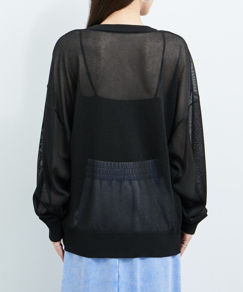 le cercle ADAM ET ROPE'(ルセルクルアダムエロペ)の「シアーオーバーニット(ニット/セーター・レディース・ダークブラウン/ブラック/ホワイト・FREE)」の12枚目の写真