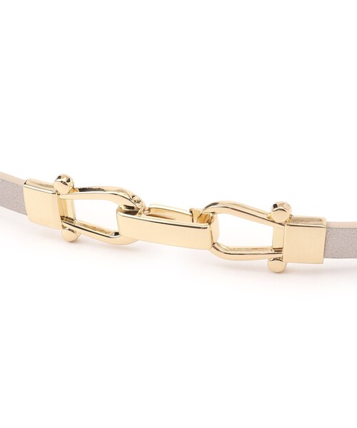 SHOO・LA・RUE（シューラルー）の「スライドビット風スムースベルト（ベルト・レディース・ブラック/ブラウン系その他/ピンクゴールド・00）」の6枚目の写真