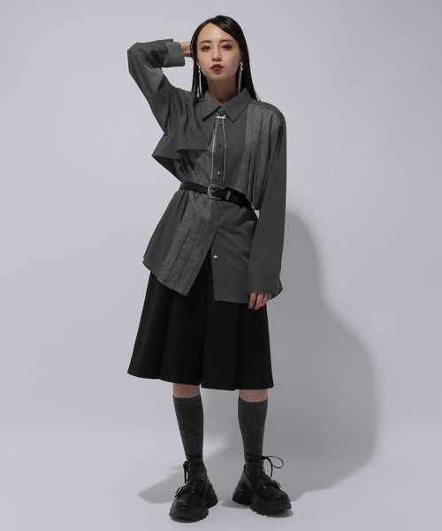 【HARE】ハレ シャツ ブラウス アシメプリーツシャツ 楽天市場】アシメプリーツシャツ HARE ハレ トップス シャツ