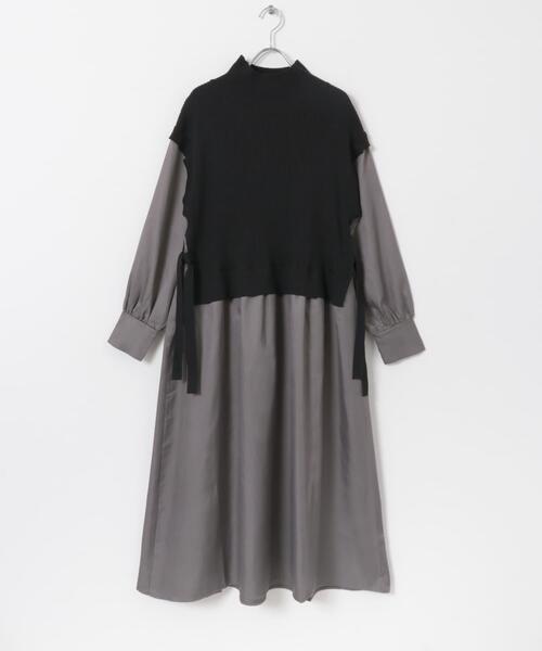 ITEMS URBANRESEARCH（アイテムズ アーバンリサーチ）の「ニットベストドッキングワンピース（ワンピース・レディース・チャコールグレー/ブラウン/ネイビー・FREE）」の12枚目の写真