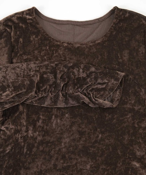 titivate(ティティベイト)の「シャーリング袖シアーベロアトップス(Tシャツ/カットソー・レディース・ベージュ/ブラック/ブラウン・M)」の17枚目の写真