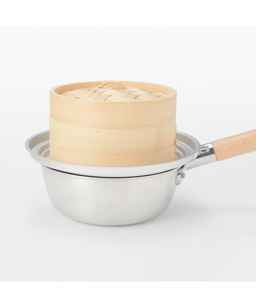 無印良品（ムジルシリョウヒン）の「アルミ　蒸篭（せいろ）用／受け台　直径２０ー２４ｃｍフライパン対応（鍋/フライパン・メンズ・シルバー・FREE）」の6枚目の写真