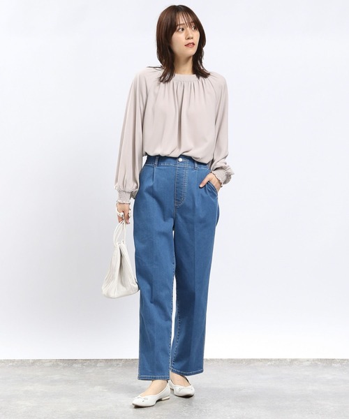 GLOBAL WORK Smile Seed Store（グローバルワーク スマイルシードストア）の「デニムタックテーパード/115994（デニムパンツ・レディース・ライトブルー/ブラック/ブルー/アイボリー・X-LARGE/LARGE/MEDIUM/SMALL）」の17枚目の写真