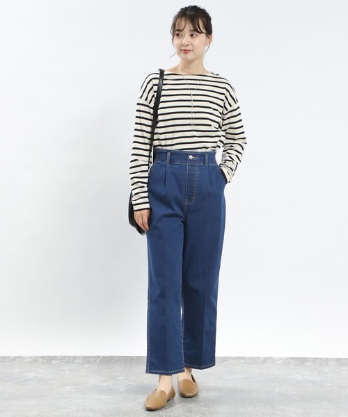 GLOBAL WORK Smile Seed Store（グローバルワーク スマイルシードストア）の「デニムタックテーパード/115994（デニムパンツ・レディース・ライトブルー/ブラック/ブルー/アイボリー・X-LARGE/LARGE/MEDIUM/SMALL）」の22枚目の写真