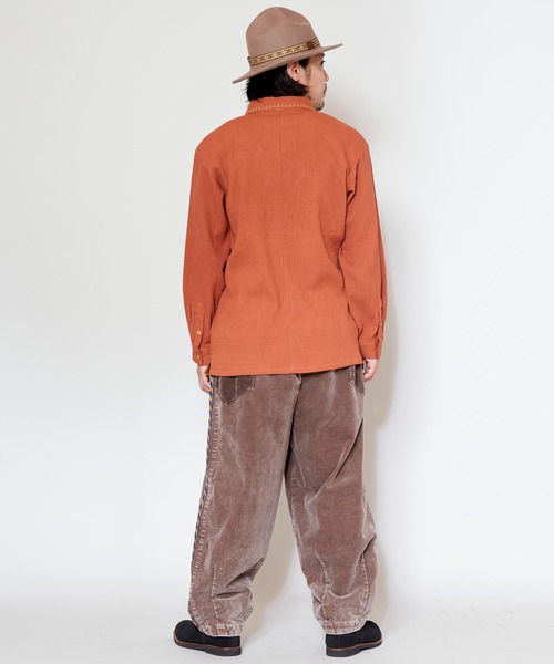 チャイハネ（チャイハネ）の「【チャイハネ】シェパベMEN'Sシャツ S（シャツ/ブラウス・メンズ・オレンジ/ブラック/ホワイト/ベージュ・S）」の8枚目の写真