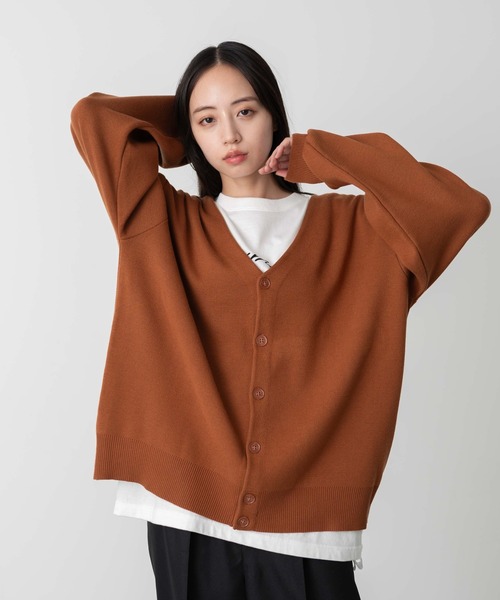 WEGO（ウィゴー）の「WEGO/ミラノリブカーディガン（カーディガン/ボレロ・メンズ・ブラック/ホワイト/グレー/ダークオレンジ・SMALL/MEDIUM/LARGE）」の4枚目の写真