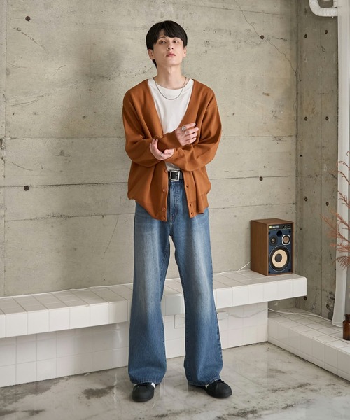 WEGO（ウィゴー）の「WEGO/ミラノリブカーディガン（カーディガン/ボレロ・メンズ・ブラック/ホワイト/グレー/ダークオレンジ・SMALL/MEDIUM/LARGE）」の8枚目の写真