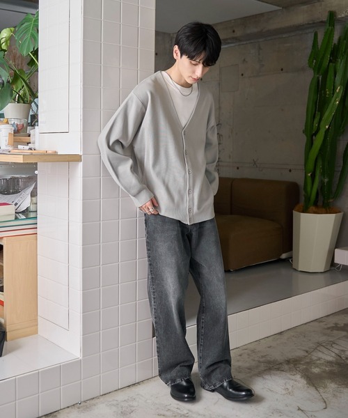 WEGO（ウィゴー）の「WEGO/ミラノリブカーディガン（カーディガン/ボレロ・メンズ・ブラック/ホワイト/グレー/ダークオレンジ・SMALL/MEDIUM/LARGE）」の7枚目の写真