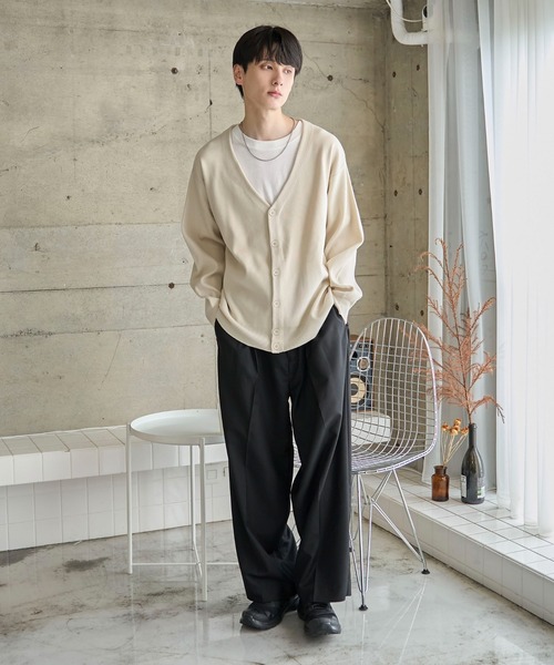 WEGO（ウィゴー）の「WEGO/ミラノリブカーディガン（カーディガン/ボレロ・メンズ・ブラック/ホワイト/グレー/ダークオレンジ・SMALL/MEDIUM/LARGE）」の12枚目の写真