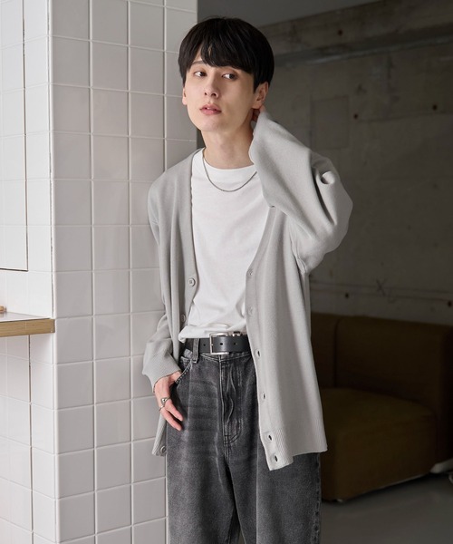 WEGO（ウィゴー）の「WEGO/ミラノリブカーディガン（カーディガン/ボレロ・メンズ・ブラック/ホワイト/グレー/ダークオレンジ・SMALL/MEDIUM/LARGE）」の20枚目の写真