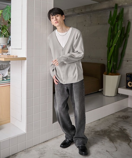 WEGO（ウィゴー）の「WEGO/ミラノリブカーディガン（カーディガン/ボレロ・メンズ・ブラック/ホワイト/グレー/ダークオレンジ・SMALL/MEDIUM/LARGE）」の21枚目の写真