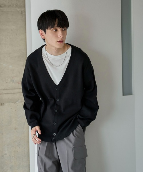 WEGO（ウィゴー）の「WEGO/ミラノリブカーディガン（カーディガン/ボレロ・メンズ・ブラック/ホワイト/グレー/ダークオレンジ・SMALL/MEDIUM/LARGE）」の13枚目の写真