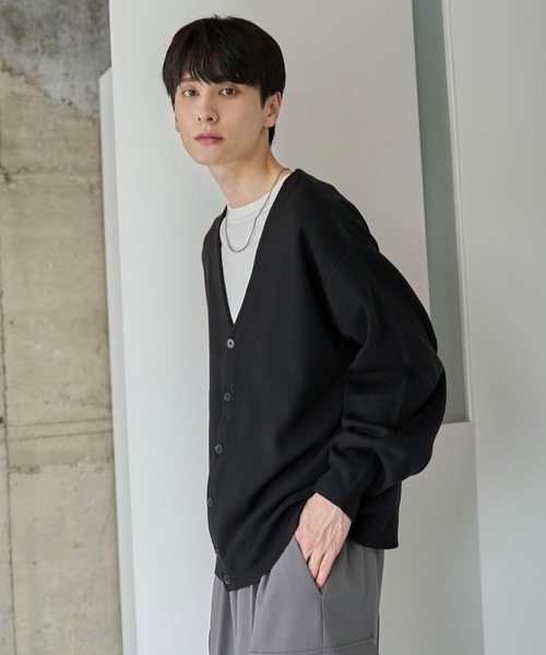 WEGO（ウィゴー）の「WEGO/ミラノリブカーディガン（カーディガン/ボレロ・メンズ・ブラック/ホワイト/グレー/ダークオレンジ・SMALL/MEDIUM/LARGE）」の16枚目の写真