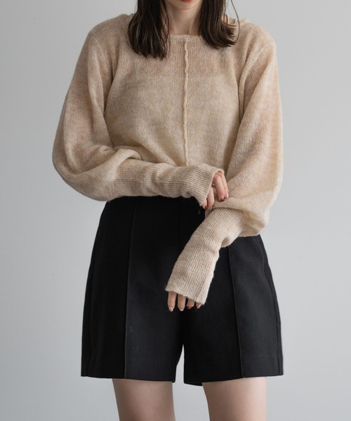 raffime（ラフィミー）の「【Raffime】袖ボリュームシアーニットプルオーバー（ニット/セーター・レディース・ブルー/ベージュ系その他/ピンク系その他/ベージュ系その他2/イエロー/アイボリー/ライトブラウン/クリーム・フリー）」の4枚目の写真